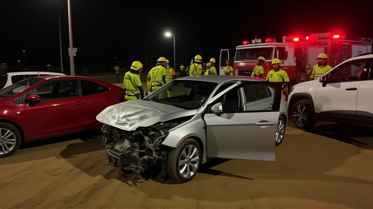 Motorista bate em 5 carros em festa junina no DF e foge; homem é ferido